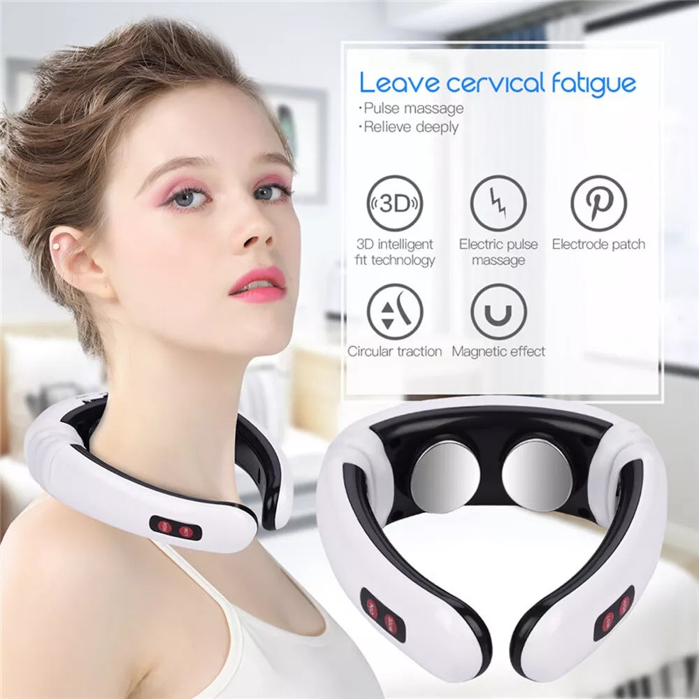 Electric Tens Unit Pulse Neck Massager Magnetic Pulse Therapy Vertebra Relax Electric Tens Unit Pulse Neck Massager Magnetic Pulse Therapy Vertebra Relax
